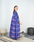 Round neck with v-shape gathered style and long sleeves cotton kaftan 4232 - قفطان