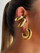 Fashionable Stainless Steel C-Shaped Earrings 3722 - حلق