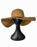 Women Spring travel straw hat with wide brim hat 3788 - قبعة