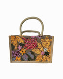 Flowers lightweight random pattern embroidery hand bag 3798 - حقيبة