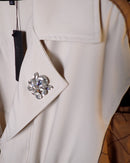 Collar Crystal with waist gathered elastic and shoulder clips with back design blazer 3824 - بليزر