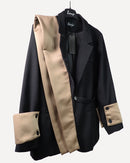 Lapel Neck with shoulder crystal panel design and dual pocket blazer 3829 - بليزر
