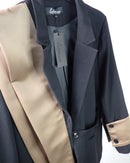 Lapel Neck with shoulder crystal panel design and dual pocket blazer 3829 - بليزر