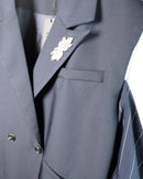 Collar crystal design with open shoulder and drop sleeves dual pocket blazer 3832 - بليزر