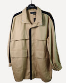 Women loose fit drop shoulder solid color cargo jacket 3843 - جاكيت