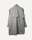 Stylish design with front Belted double button and pockets trench coat 3844 - ترنش كوت