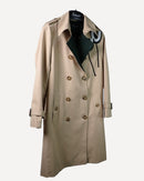 Stylish shoulder design and Double breasted belted trench coat 3845 - ترنش كوت