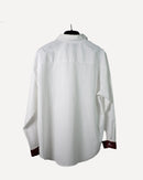 Solid color with front leather pocket and crystal design Long sleeve shirt 3850 - قميص