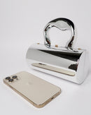 Mirrored cylinder shaped with chain strap hand bag 3868 - حقيبة