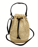 Mini drawstring design straw bag 3878 - حقيبة