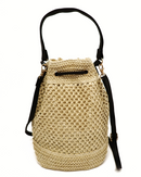 Mini drawstring design straw bag 3878 - حقيبة