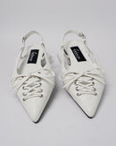 Women white flat shoes 3887 - صندل