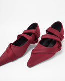 Vintage style ribbon design shoes 3890 - حذاء