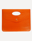 Fashionable orange flap premium  pattern hand bags 3905 - حقيبة