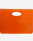 Fashionable orange flap premium  pattern hand bags 3905 - حقيبة