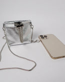 Metallic gloss forward style shoulder bag 3907 - حقيبة