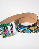 Candy color punk snakeskin print belt 3914 - حزام