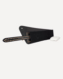 Studded décor wide belt 3928 - حزام