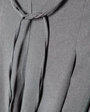 Star Tie waist fold pleated front wide leg pants 3934 - بنطلون
