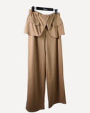 Flap Detail overlay stylish waist pants 3935 - بنطلون