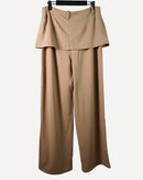 Flap Detail overlay stylish waist pants 3935 - بنطلون