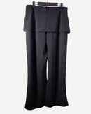 Flap Detail overlay stylish waist pants 3936 - بنطلون