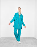 Hoodie design with front stylish pockets and zipper full sleeves, elastic waist straight pants Activewear 3971 - ملابس رياضية