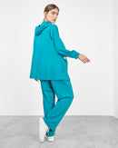 Hoodie design with front stylish pockets and zipper full sleeves, elastic waist straight pants Activewear 3971 - ملابس رياضية