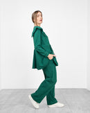 Round neck with front elastic waisted tie and full sleeves, Elastic waist straight pants Activewear 4010 - ملابس رياضية