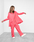 V-neck with front zipper stylish and full sleeves, Elastic waist straight pant Activewear 4015 - ملابس رياضية