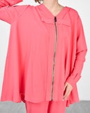 V-neck with front zipper stylish and full sleeves, Elastic waist straight pant Activewear 4015 - ملابس رياضية