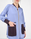 Round neck with front double pockets and full sleeves, Elastic waist straight pants Activewear 4024 - ملابس رياضية