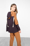 Hoodie style with front zipper and width cuff full sleeves, Elastic waist straight pants Activewear 4027 - ملابس رياضية