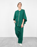 Oversized design with front pockets and zipper, Elastic waist straight pants Activewear 4032 - ملابس رياضية