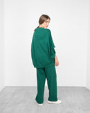 Oversized design with front pockets and zipper, Elastic waist straight pants Activewear 4032 - ملابس رياضية