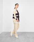 Round neck design with waist belted tie and full sleeves, Elastic waist straight pants Activewear 4040 - ملابس رياضية