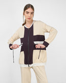 Round neck design with waist belted tie and full sleeves, Elastic waist straight pants Activewear 4040 - ملابس رياضية