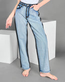 Women jeans for dual gradiant  straight leg pants 4100 - بنطلون