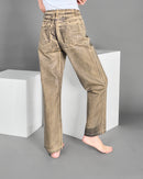 Women Metallic lose rise straight leg pants 4101 - بنطلون