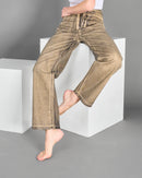 Women Metallic lose rise straight leg pants 4101 - بنطلون