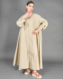 Round neck design with front buttons and long sleeves with stylish cuff dresses 4131 - فستان