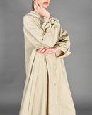 Round neck design with front buttons and long sleeves with stylish cuff dresses 4131 - فستان