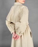 V-neck design with front buttons and Waist gathered tie, long sleeves with elastic cuff Dress 4140 - فستان