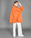 Oversized with front zipper and dual pockets long sleeves dress 4150 - فستان