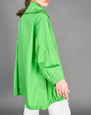 Oversized with front zipper and dual pockets long sleeves dress 4151 - فستان