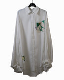 Collar with front buttons and design pocket, Wide sleeves with gathered Blouses 4258 - بلوزة