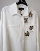 Collar with front design stars and double pocket long sleeves shirt 4262 - قميص