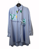 Collar with front design pockets and full buttons, Long sleeves Shirt 4264 - قميص