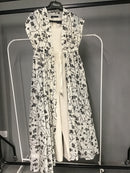 EMBLISHED WAISTED GATHERED TIE W/JUMPSUIT SLEEVELESS KAFTAN 2324 - قفطان