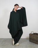 Oversized W/Hoodie Style and Front Pocket, Elastic Wasited Wide Leg Pants Activewear 3369 - ملابس رياضية